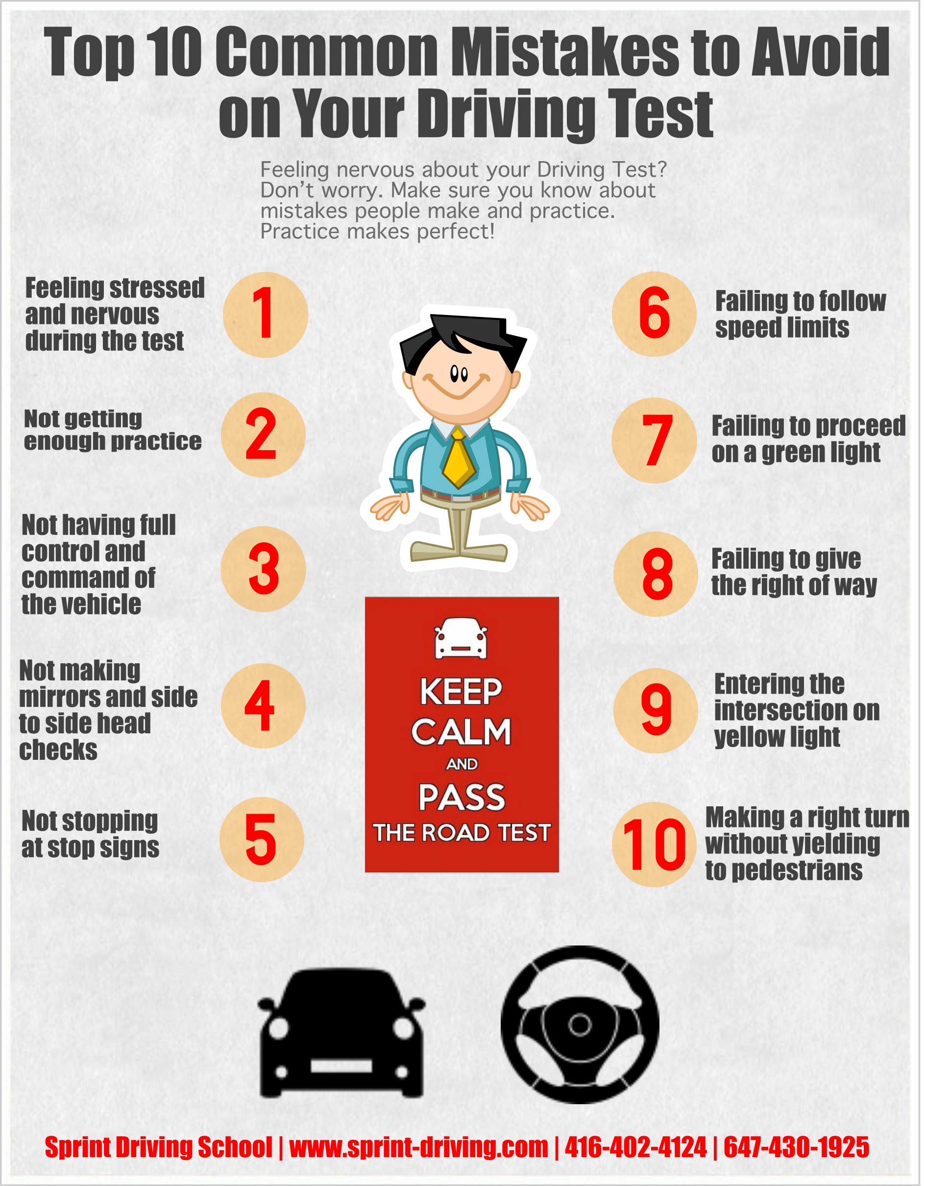 Top 10 Common Mistakes To Avoid On Your Driving Test Infographic